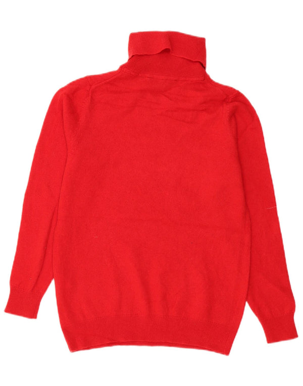 Crew Clothing Pulover cu gât rulat pentru femei UK 12 Lână merinos roșu mediu