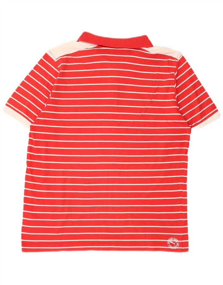 Tricou polo Puma pentru bărbați, bumbac cu dungi roșii mari