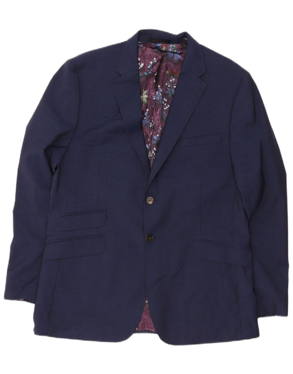 Jachetă Ted Baker pentru bărbați, cu 2 nasturi, UK 44 2XL Lână bleumarin