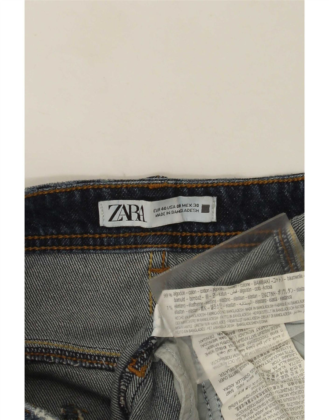Blugi slim pentru femei Distressed Zara EU 40 Medium L30 L28 Bumbac albastru