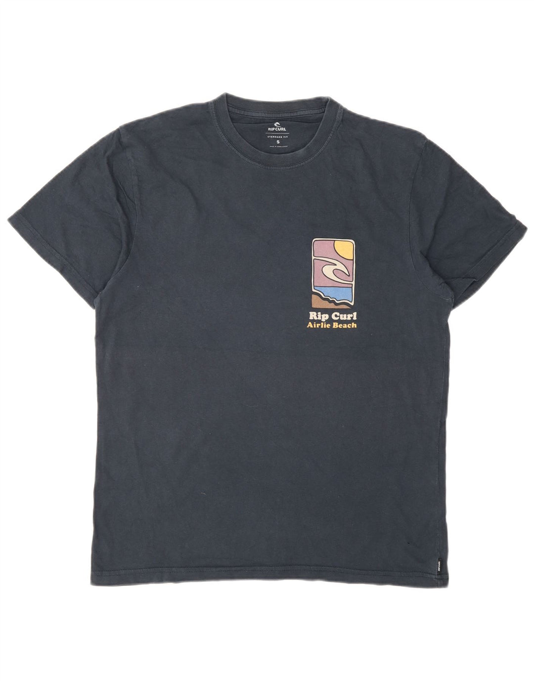 Tricou grafic Rip Curl pentru bărbați, cu croiala standard, Top mic, bleumarin, plajă