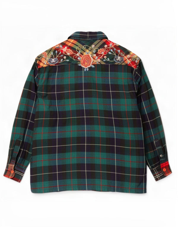 Cămașă Giorgio Kauten pentru femei UK 14 Medium Green Check Viscose