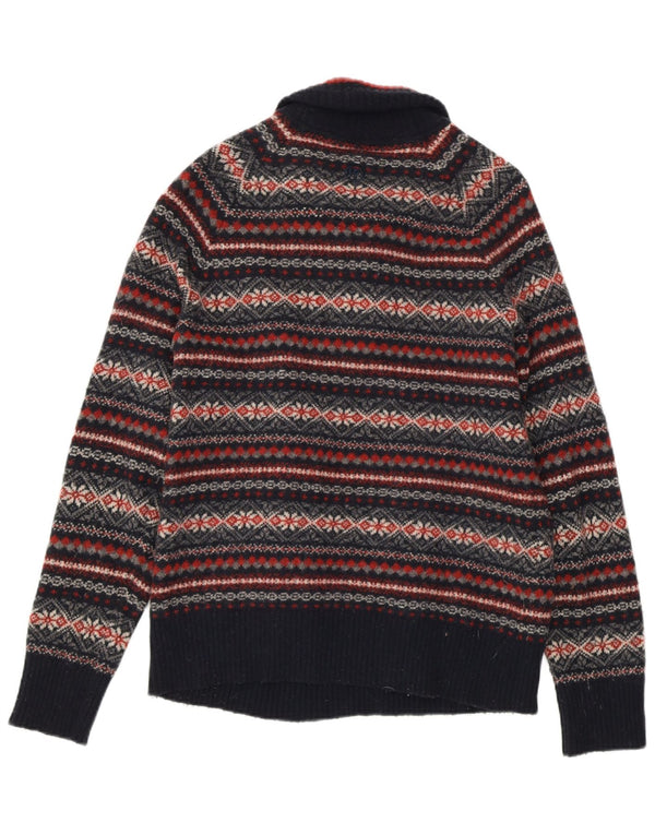 FAT FACE Pulover pentru femei cu fermoar și gât UK 14 Medium Bleumarin Fair Isle