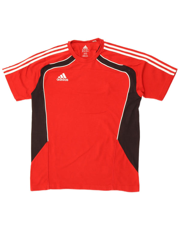 Tricou grafic Adidas pentru bărbați Top UK 42/44 mare, roșu, bumbac color bloc