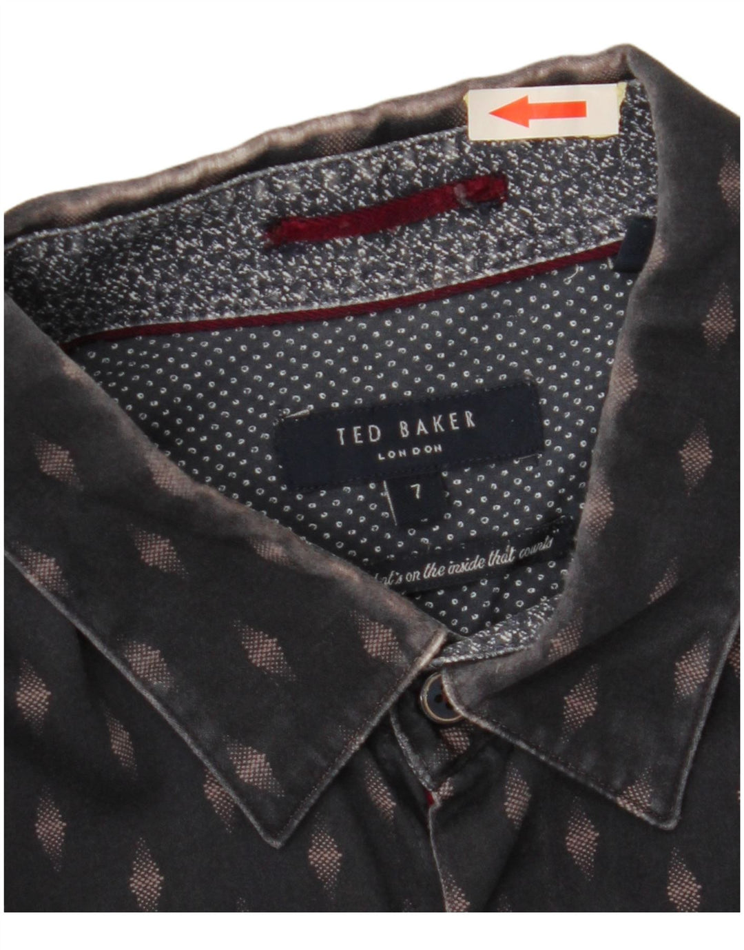 Cămașă pentru bărbați TED BAKER Mărimea 7 3XL Bumbac geometric albastru bleumarin