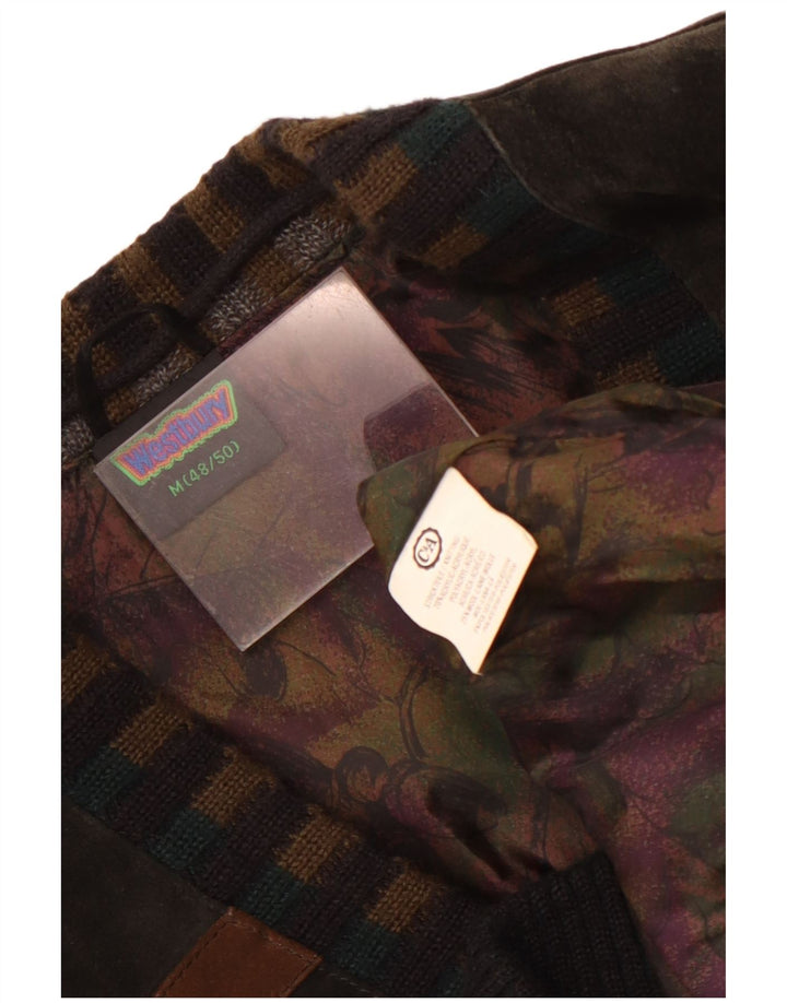 WESTBURY Pulover Cardigan Bărbați EU 48/50 Maro Mediu Chevron Acrilic
