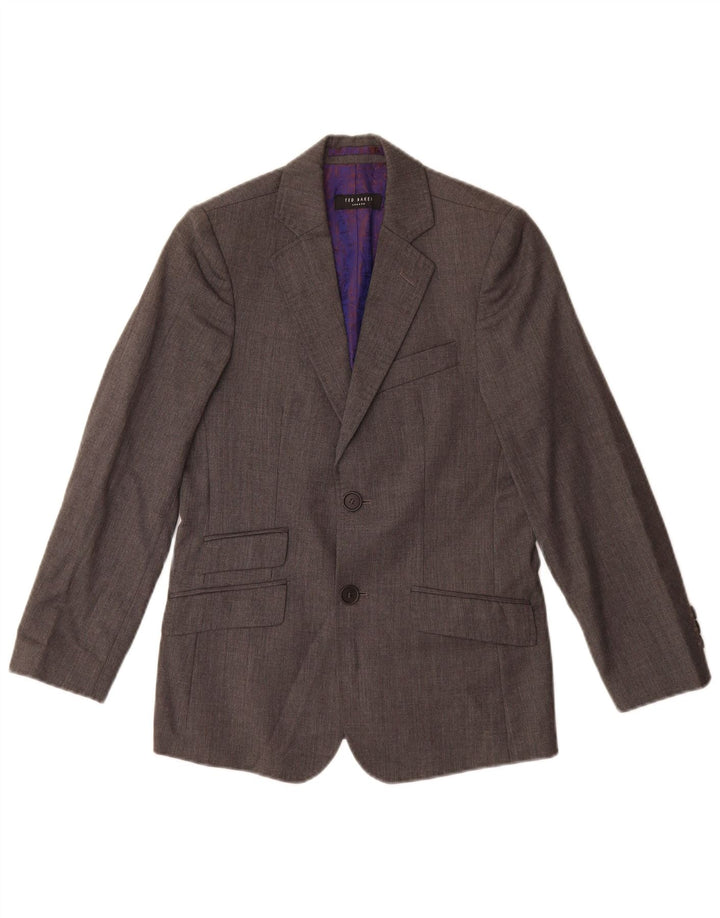 Sacou blazer pentru baieti Ted Baker 9-10 ani gri din lana virgina