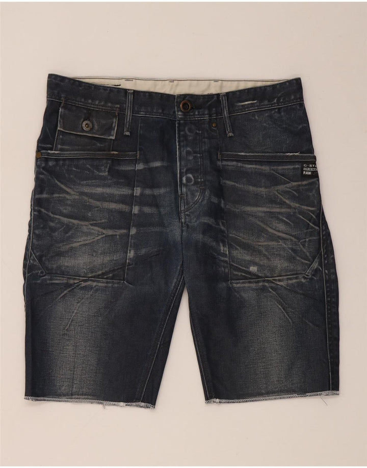 Pantaloni scurți din blugi pentru bărbați G-Star W31, bumbac, albastru bleumarin mediu