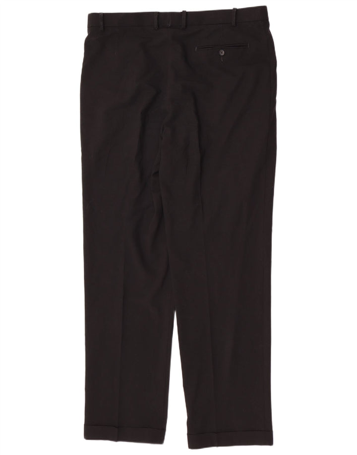 Pantaloni de costum obișnuiți pentru bărbați Marks & Spencer L38 L33 Poliester negru