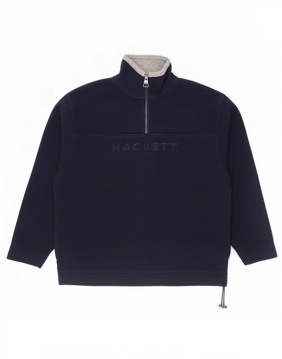 Pulover pentru bărbați Hackett, cu grafică, cu fermoar și gât, din lână, 2XL, poliester bleumarin