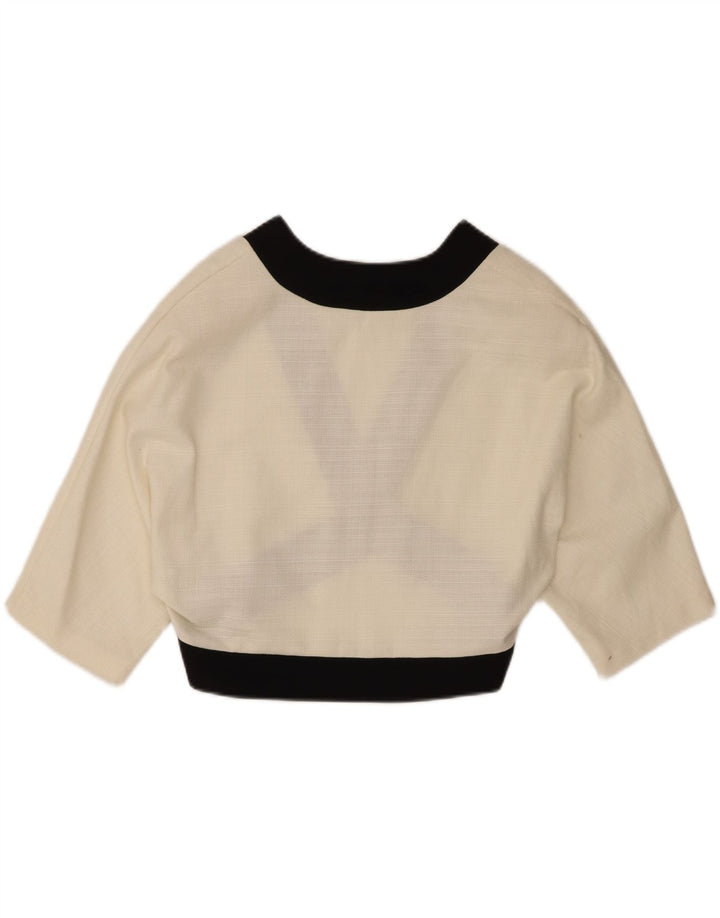 Top bolero vintage pentru femei EU 44 XL bumbac alb