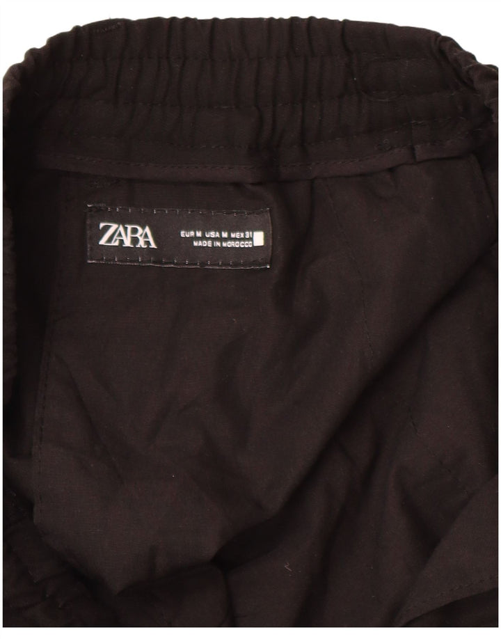 Pantaloni de trening cargo pentru bărbați Zara, poliester mediu negru