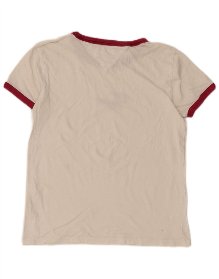 TOMMY HILFIGER Tricou cu grafic pentru femei Top UK 6 XS Alb