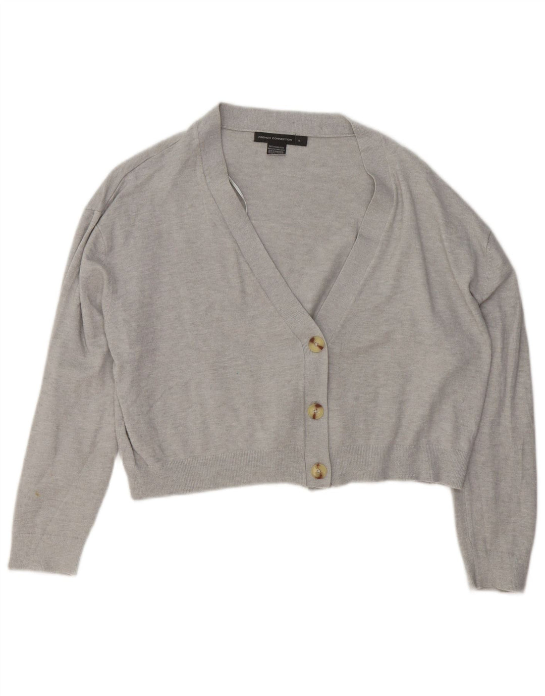 French Connection Pulover cardigan supradimensionat pentru femei UK 10 Small Gri