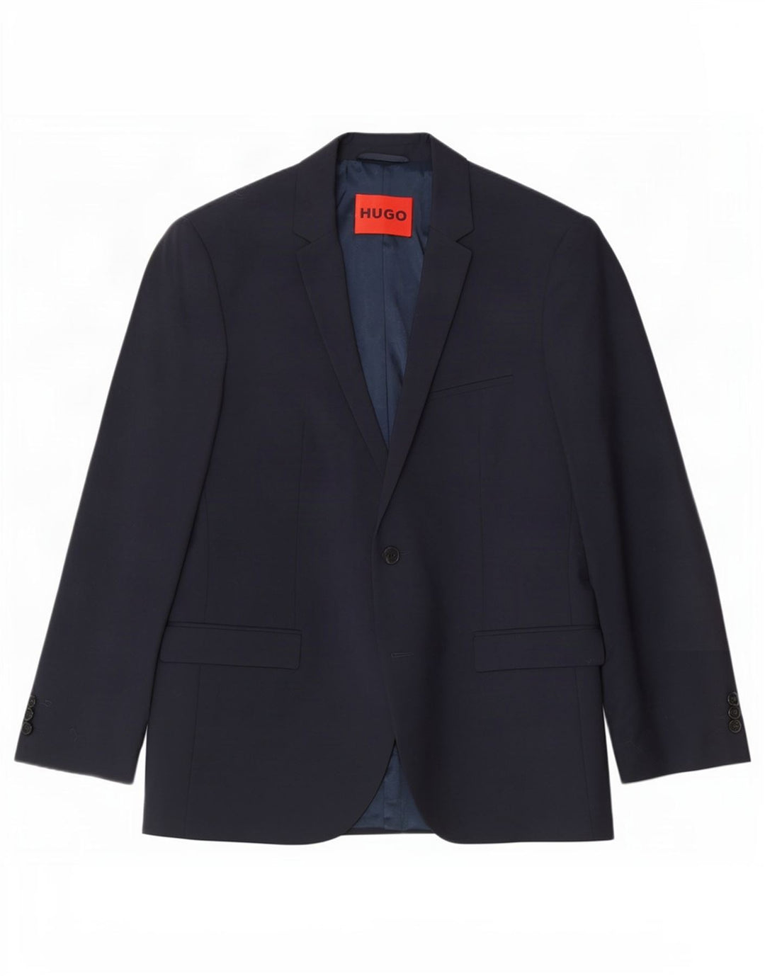 Blazer pentru bărbați Hugo Boss cu 2 nasturi UK 54 2XL Lână virgină bleumarin