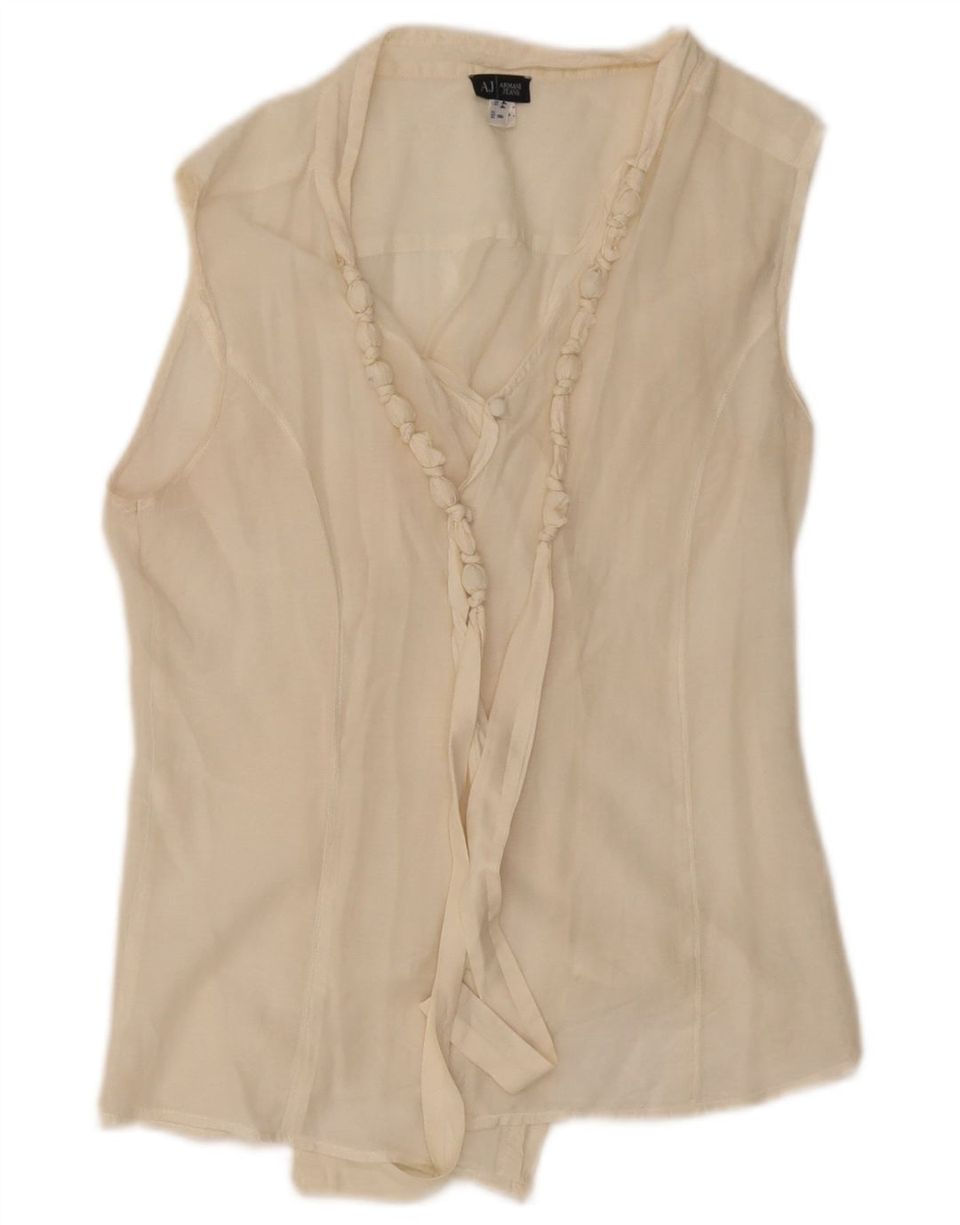 Armani Jeans Top transparent pentru femei fără mâneci US 8 Medium White