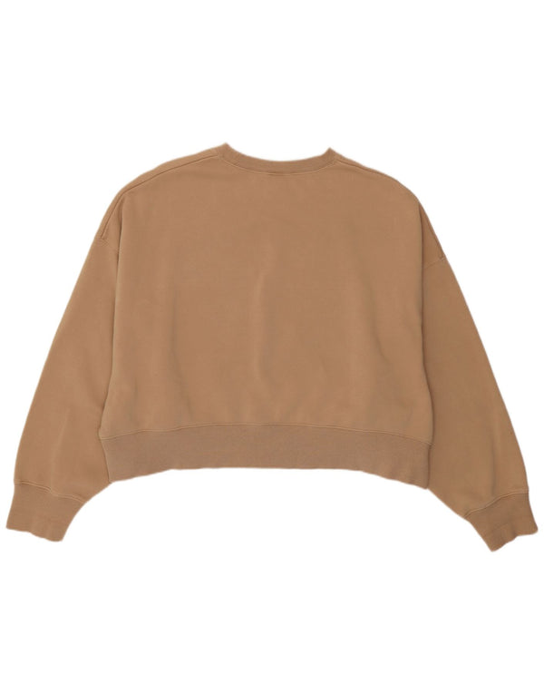 Pulover supradimensionat pentru femei Nike UK 14, bumbac maro mediu