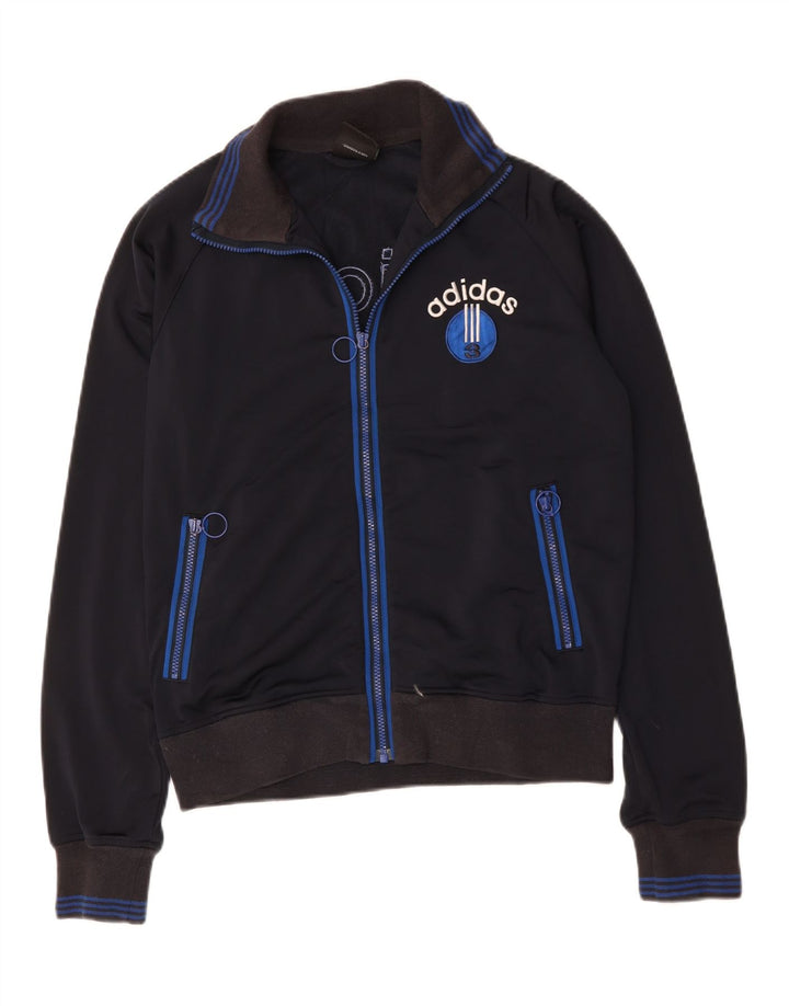 Jachetă de top pentru trening grafic ADIDAS pentru bărbați, poliester mediu albastru bleumarin