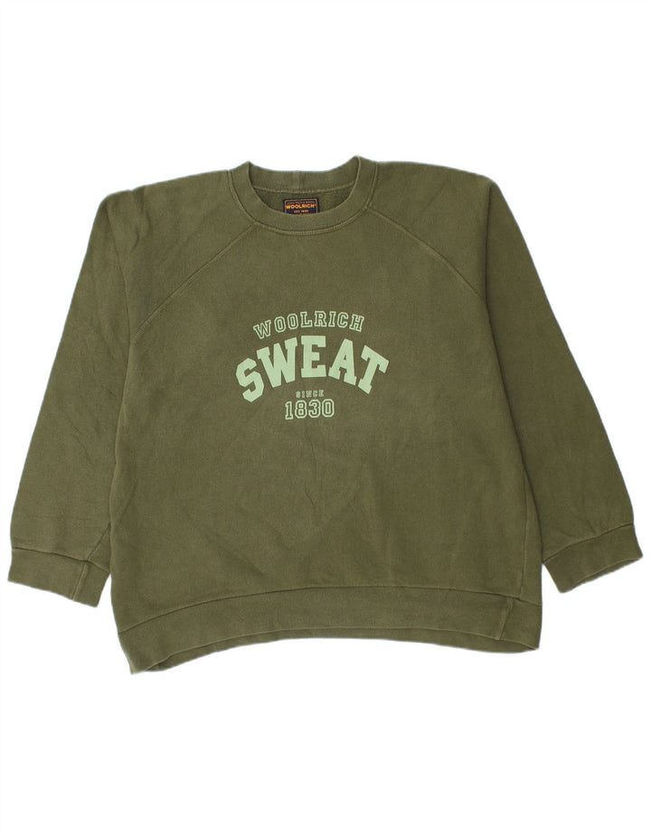 Pulover grafic pentru bărbați Woolrich, bumbac mare, verde