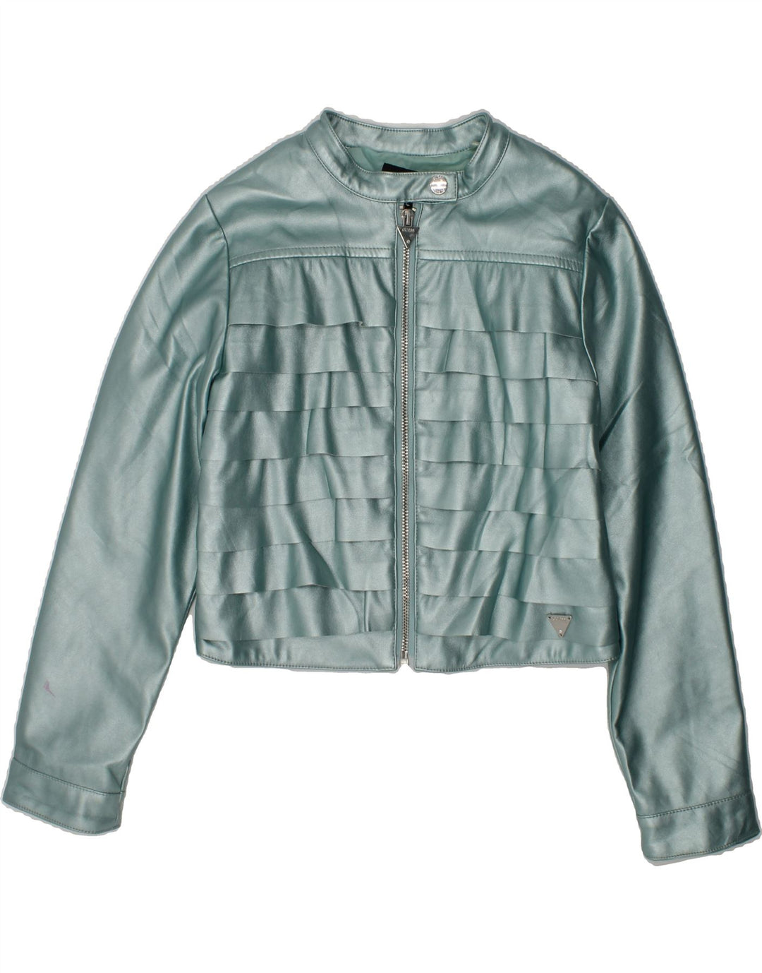 GUESS Girls Crop Bomber Jacket 5-6 Years Turquoise | Vintage Guess | Thrift | Second-Hand Guess | Used Clothing | Messina Hembry 
