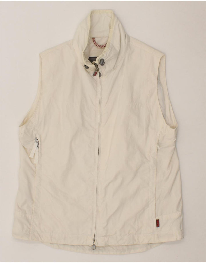 SLAM Mens Sleeveless Tracksuit Top Jacket Small Off White Nylon Vintage Slam and Second-Hand Slam from Messina Hembry 