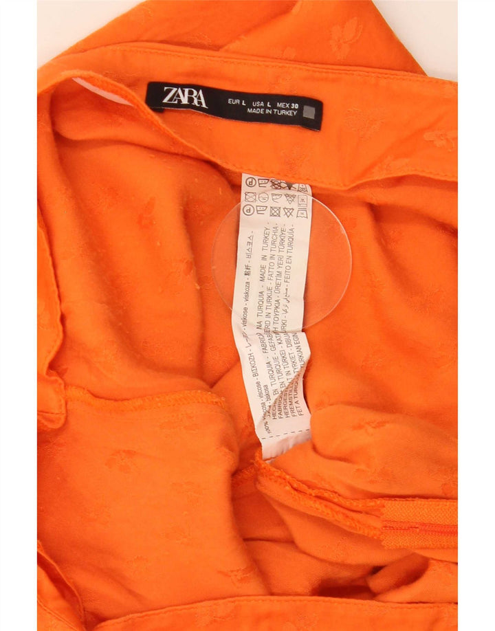 Fusta mini pentru femei Zara, mare W30, viscoză portocalie