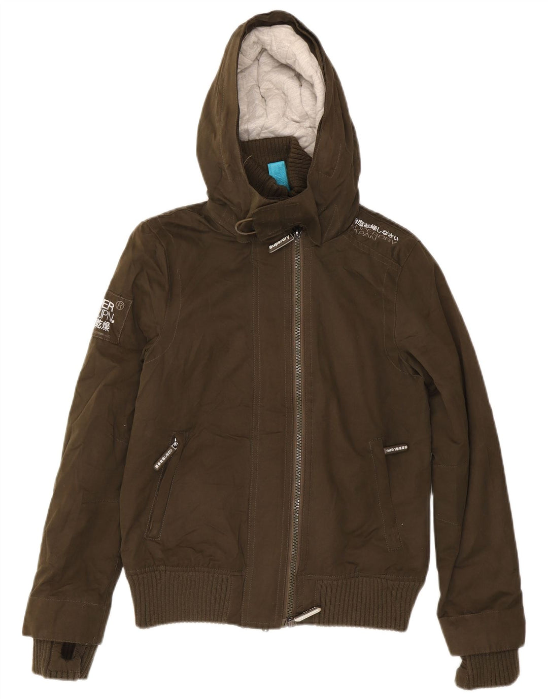 Jachetă de vânt cu glugă The Windbomber Superdry pentru bărbați, UK 38, maro mediu