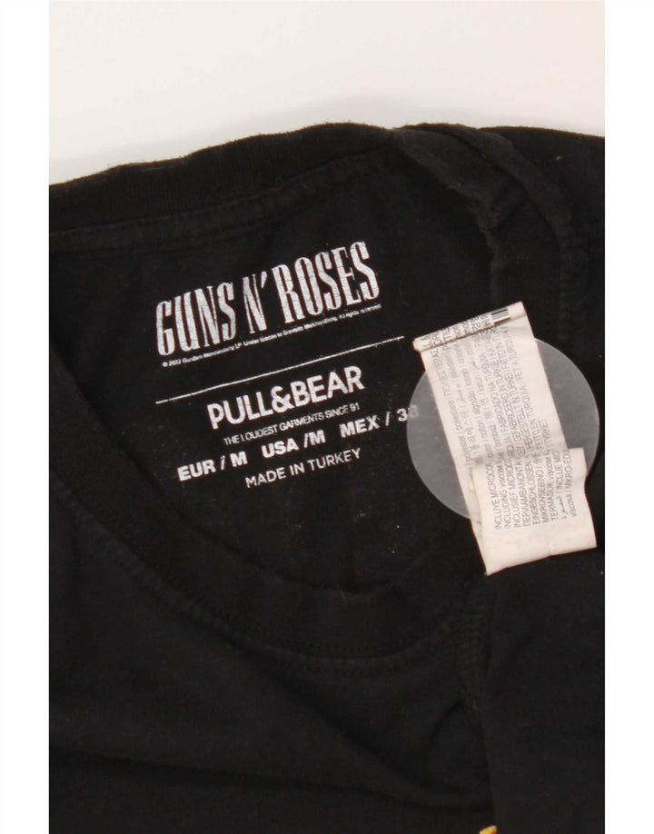 Tricou grafic pentru bărbați Pull & Bear Top Mediu Negru Poliester