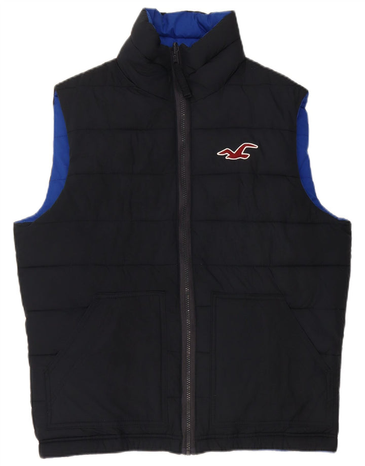 Hollister Mens Reversible Padded Gilet UK 38 Medium Bleumarin Poliester
