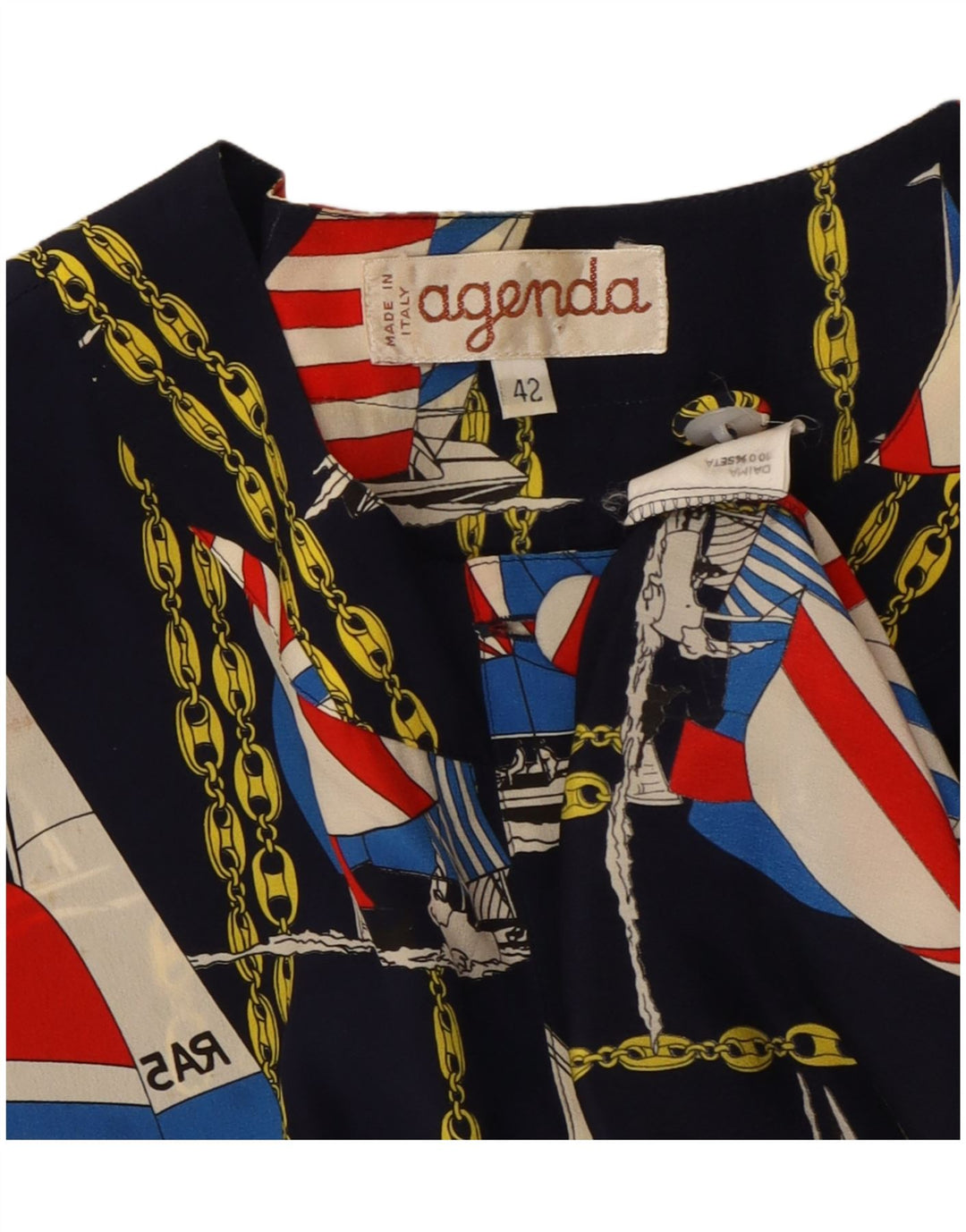 Jachetă bomber pentru femei AGENDA cu model abstract IT 42 Mătase medie bleumarin