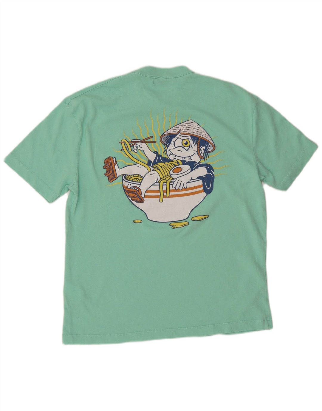 Tricou grafic pentru bărbați Zara Top din bumbac verde mediu