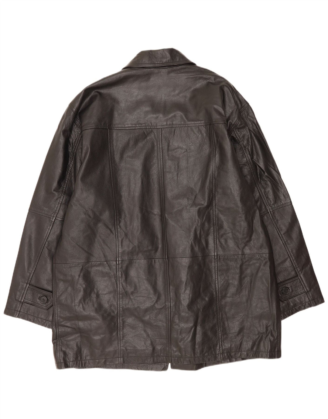 Palton din piele vintage pentru bărbați UK 44/46 XL din piele neagră