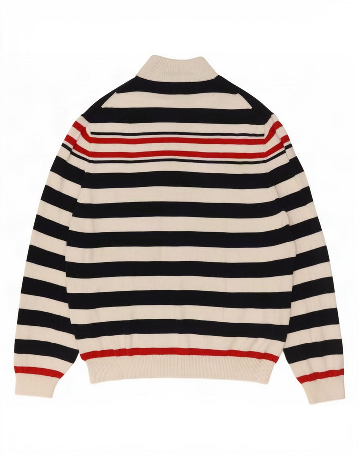 Pulover Brooks Brothers pentru bărbați cu gât cu nasturi, XL, bleumarin, cu dungi