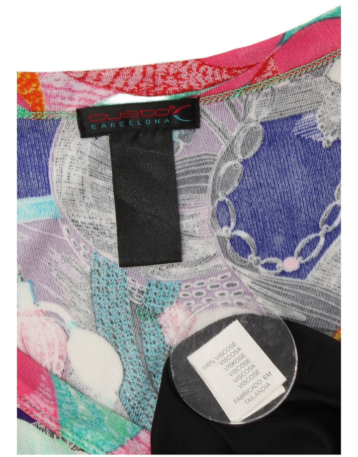 CUSTO BARCELONA Rochie A-Line cu model abstract pentru femei UK 4 XS Violet