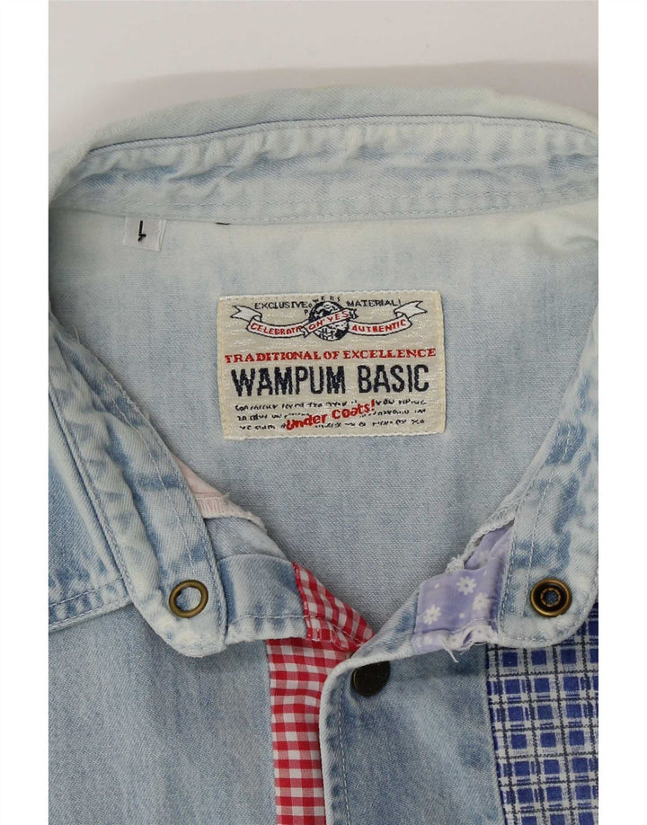 Cămașă din denim fără mâneci pentru bărbați Wampum, mare albastru, mozaic