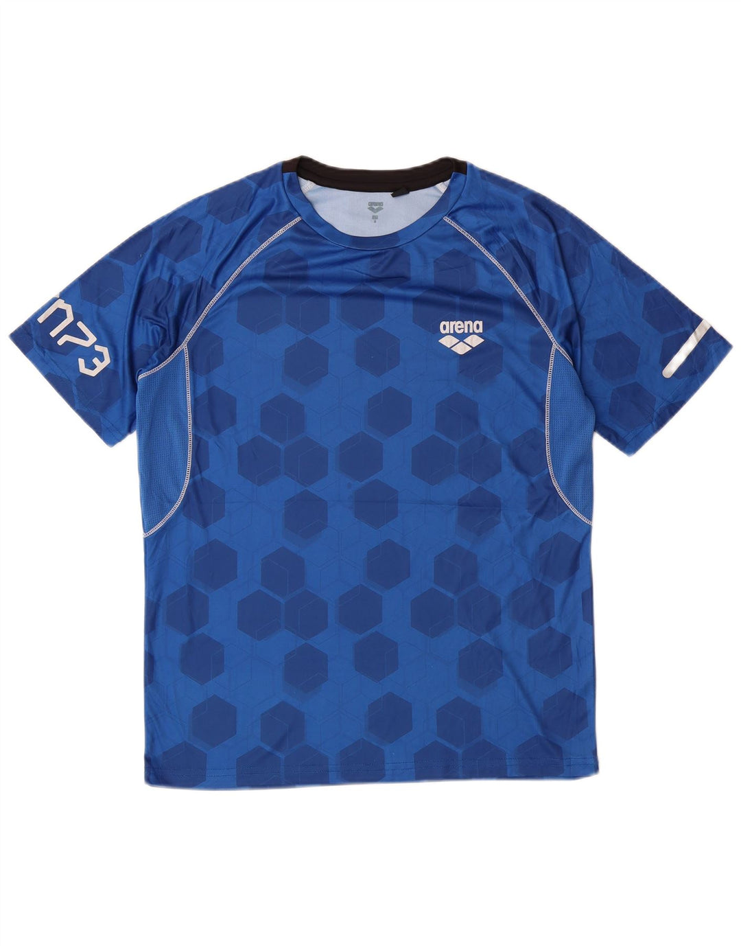 ARENA Mens Graphic T-Shirt Top Small Blue Geometric