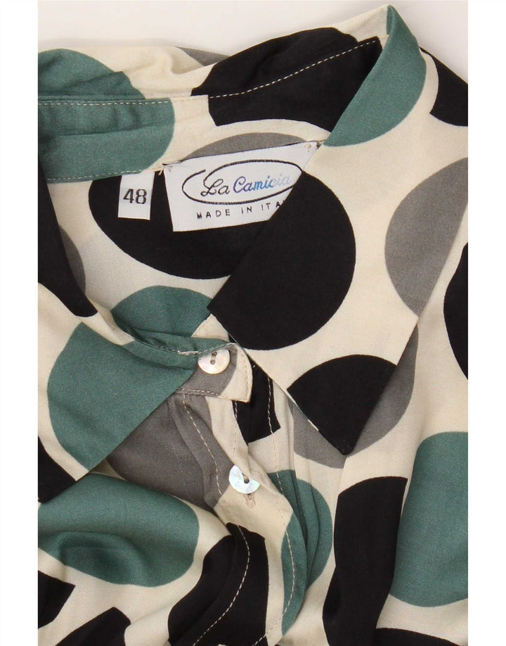 Bluză Cămașă Vintage Femei IT 48 XL Multicolor Geometric