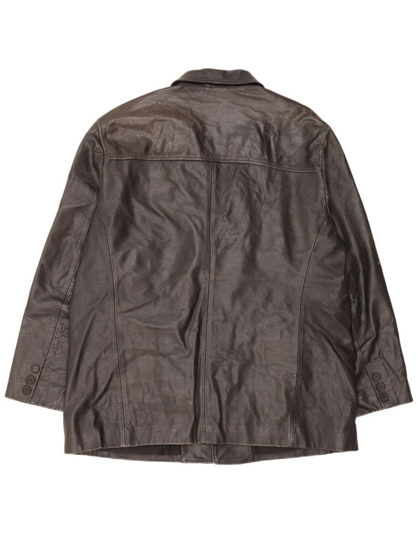 Jachetă de piele vintage pentru bărbați UK 44 2XL din piele neagră