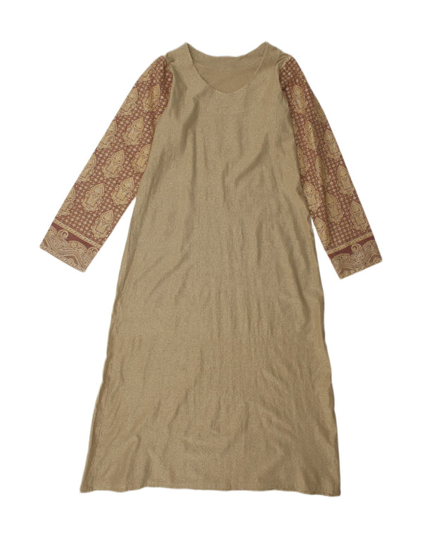 Rochie maxi vintage pentru femei UK 14 Large Gold Paisley