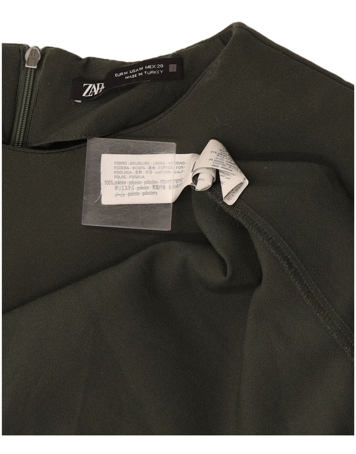 Rochie teacă fără mâneci pentru femei Zara UK 12 Poliester kaki mediu