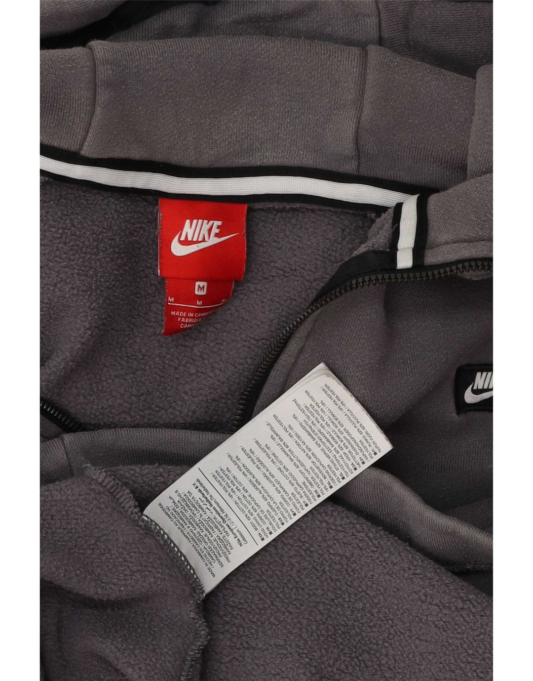 Hanoră Nike pentru bărbați, cu fermoar și gât, din bumbac, gri mediu