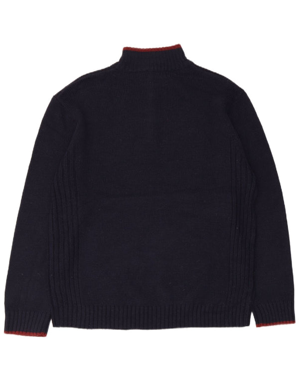 Pulover pentru bărbați Pierre Cardin, cu fermoar, cu gât, mare, albastru acrilic