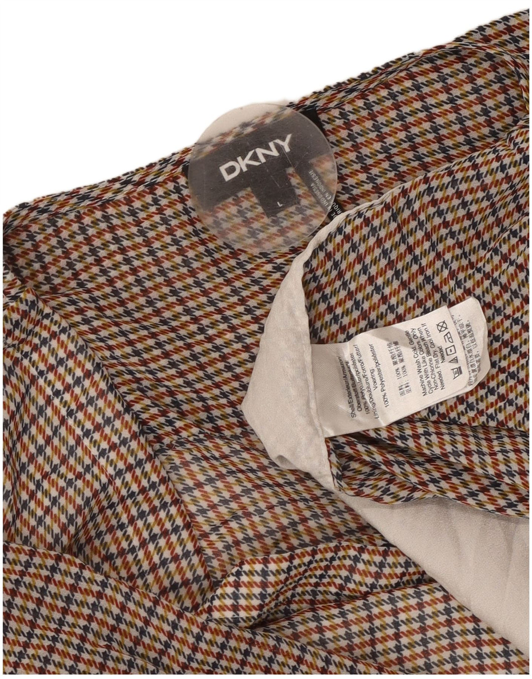 Bluză cu mânecă lungă pentru femei DKNY UK 16, mare, multicolor, picior de gală