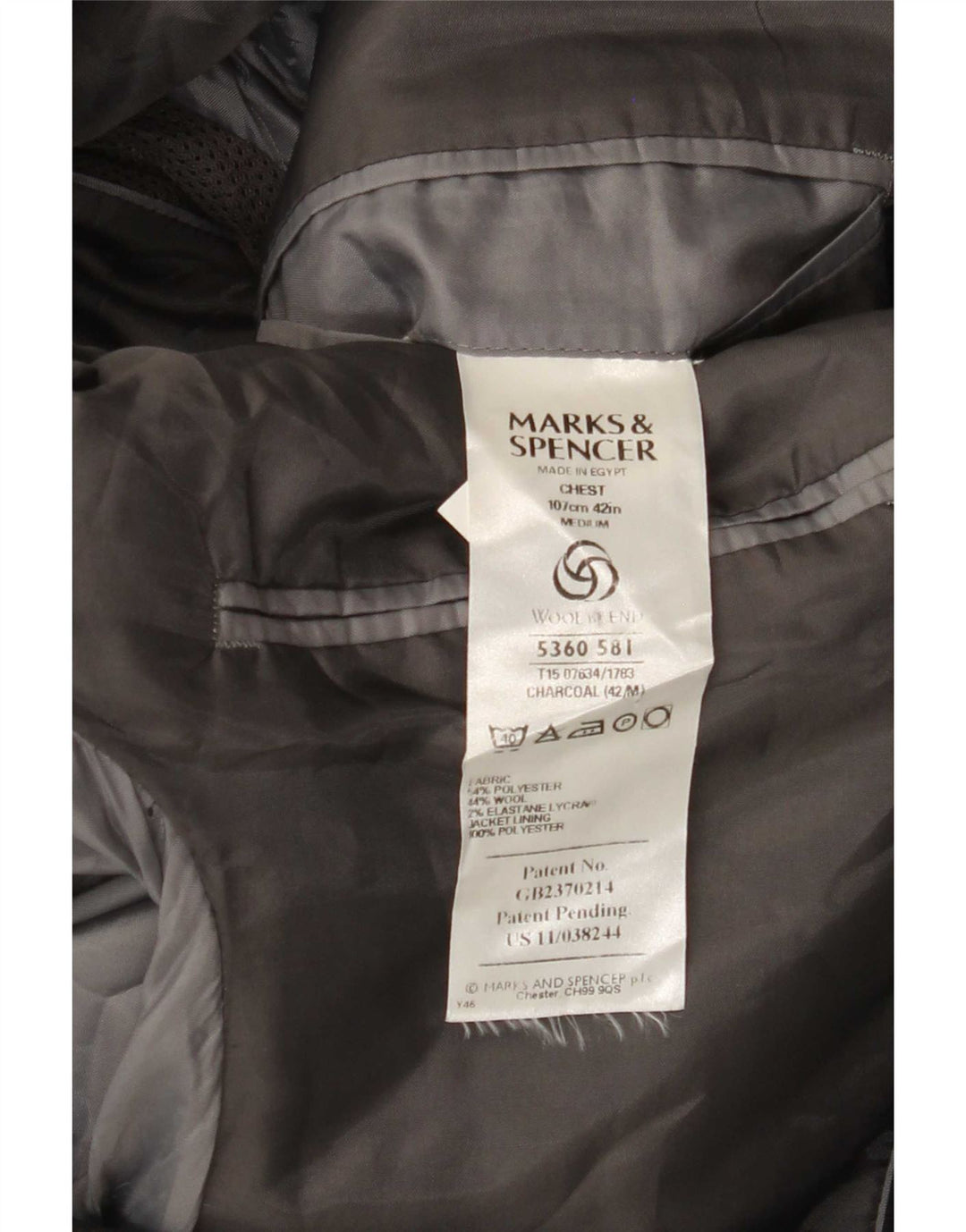 Marks & Spencer jachetă pentru bărbați cu 3 nasturi, UK 42, mare, gri, poliester
