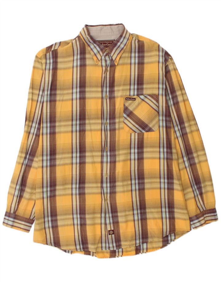 Cămașă pentru bărbați Marlboro Classics 2XL, bumbac cu carouri galbene