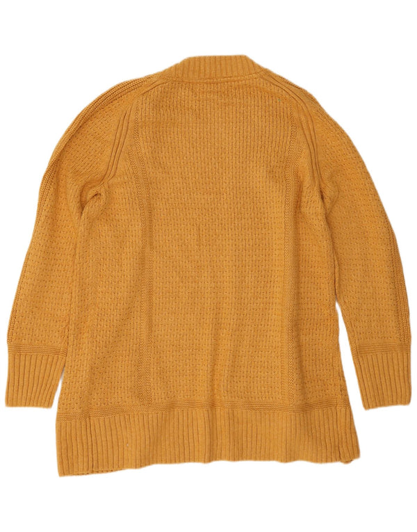 Pulover cardigan deschis pentru femei Fat Face UK 12 Viscoză galbenă medie