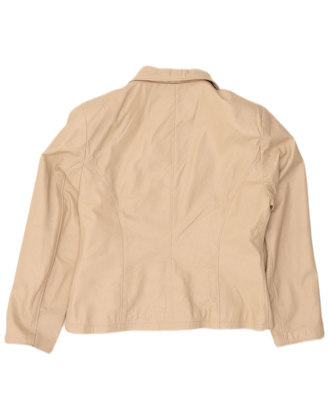 Jachetă de piele vintage pentru femei UK 18 XL din piele bej