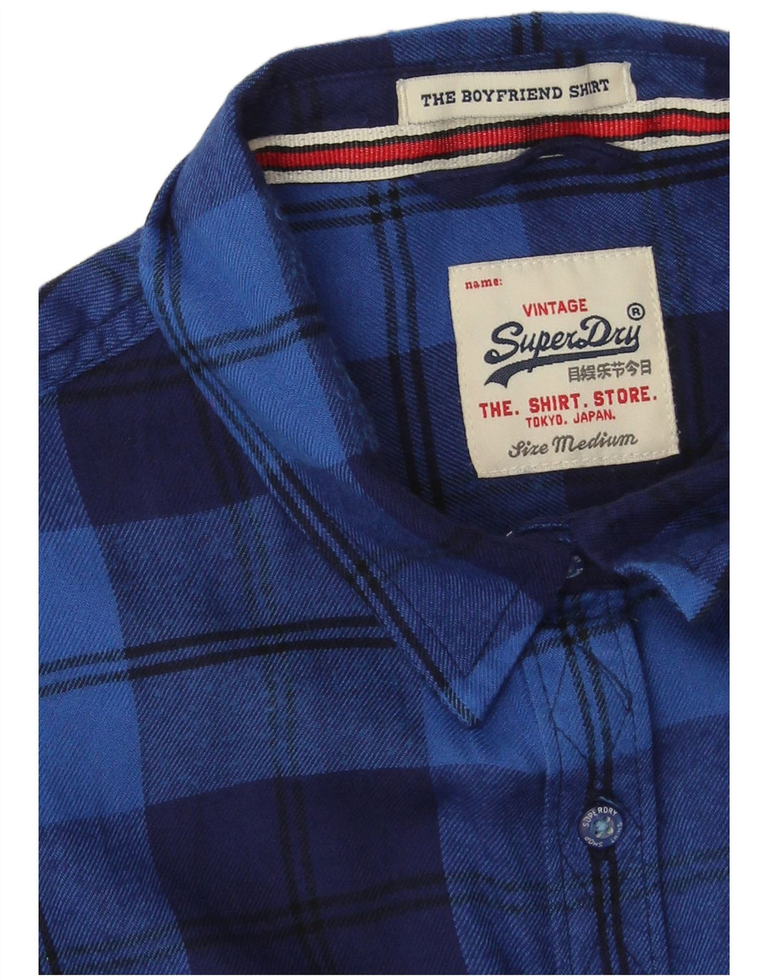 Cămașă de flanel pentru femei Superdry UK 14 Medium Blue Check Viscose