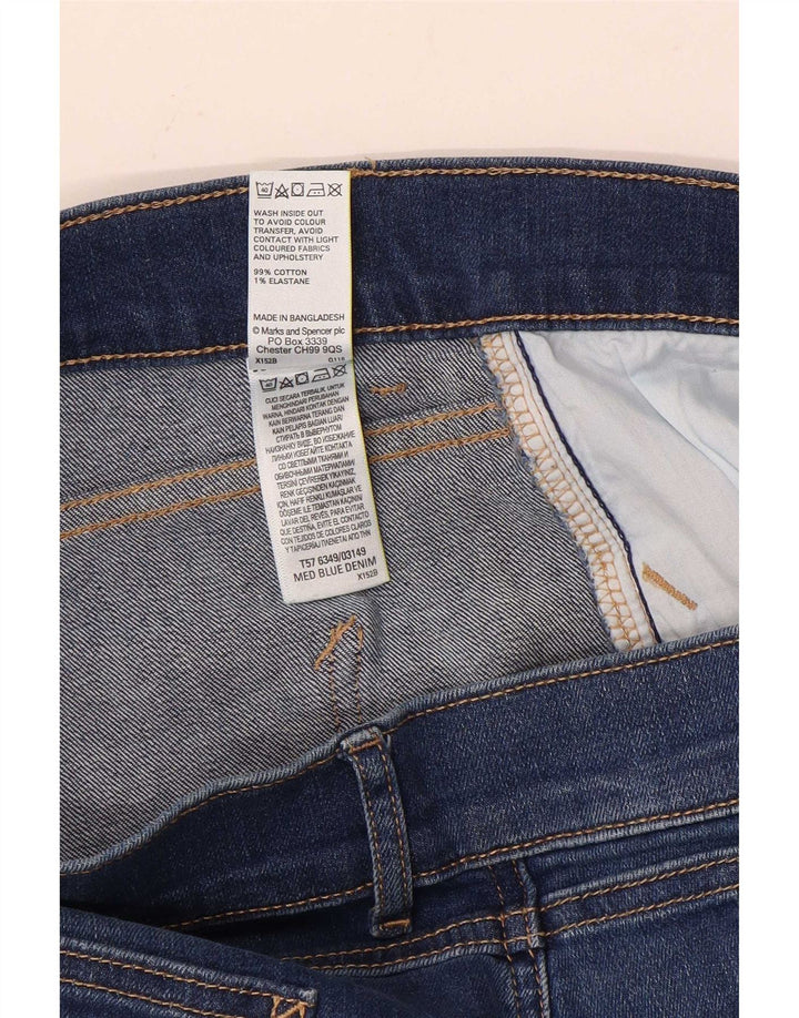 Marks & Spencer Blugi subțiri Bootcut pentru femei UK 12 Mediu L30 L28 Bumbac albastru