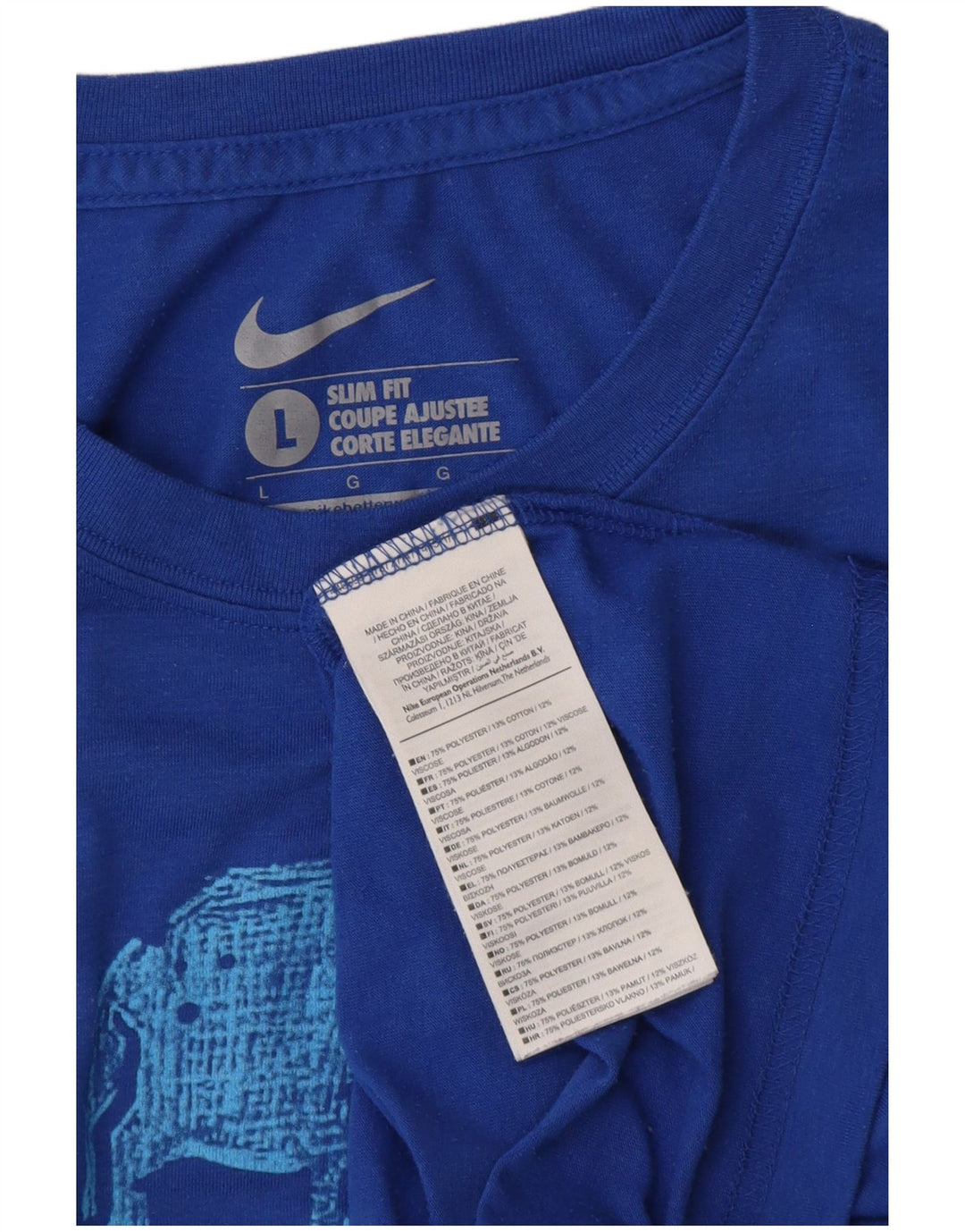 Tricou grafic pentru bărbați NIKE Slim Fit Top mare, albastru, poliester